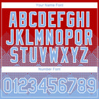 Custom Red Light Blue-White 3D Pattern Design Gradient Square Shapes Performance T-Shirt