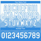 Custom White Powder Blue 3D Pattern Design Gradient Square Shapes Performance T-Shirt