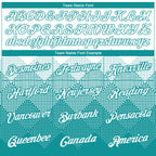 Custom White Teal 3D Pattern Design Gradient Square Shapes Performance T-Shirt