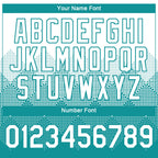 Custom White Teal 3D Pattern Design Gradient Square Shapes Performance T-Shirt