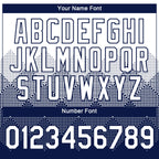 Custom White Navy 3D Pattern Design Gradient Square Shapes Performance T-Shirt