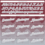 Custom Burgundy Gray-White 3D Pattern Design Gradient Square Shapes Performance T-Shirt