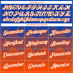 Custom Thunder Blue White-Orange 3D Pattern Design Gradient Square Shapes Performance T-Shirt