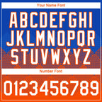 Custom Thunder Blue White-Orange 3D Pattern Design Gradient Square Shapes Performance T-Shirt