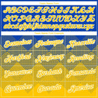 Custom Thunder Blue Yellow-White 3D Pattern Design Gradient Square Shapes Performance T-Shirt