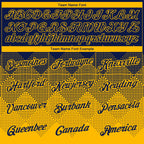 Custom Navy Gold 3D Pattern Design Gradient Square Shapes Performance T-Shirt