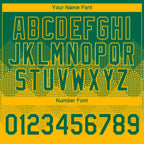 Custom Kelly Green Gold 3D Pattern Design Gradient Square Shapes Performance T-Shirt