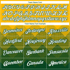 Custom Gold White-Green 3D Pattern Design Gradient Square Shapes Performance T-Shirt