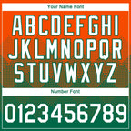 Custom Orange White-Kelly Green 3D Pattern Design Gradient Square Shapes Performance T-Shirt