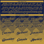 Custom Navy Old Gold 3D Pattern Design Gradient Square Shapes Performance T-Shirt