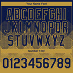 Custom Navy Old Gold 3D Pattern Design Gradient Square Shapes Performance T-Shirt