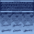 Custom Navy Light Blue 3D Pattern Design Gradient Square Shapes Performance T-Shirt