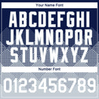 Custom Navy White-Silver 3D Pattern Design Gradient Square Shapes Performance T-Shirt