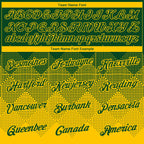 Custom Green Yellow 3D Pattern Design Gradient Square Shapes Performance T-Shirt