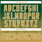 Custom Green Old Gold-White 3D Pattern Design Gradient Square Shapes Performance T-Shirt