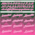 Custom Green Pink-White 3D Pattern Design Gradient Square Shapes Performance T-Shirt