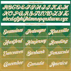 Custom Kelly Green White-Old Gold 3D Pattern Design Gradient Square Shapes Performance T-Shirt