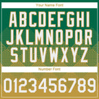 Custom Kelly Green White-Old Gold 3D Pattern Design Gradient Square Shapes Performance T-Shirt