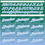 Custom Kelly Green Light Blue-White 3D Pattern Design Gradient Square Shapes Performance T-Shirt