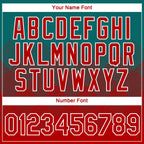 Custom Teal Red-White 3D Pattern Design Gradient Square Shapes Performance T-Shirt