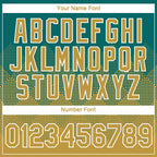 Custom Teal Old Gold-White 3D Pattern Design Gradient Square Shapes Performance T-Shirt