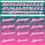 Custom Teal White-Pink 3D Pattern Design Gradient Square Shapes Performance T-Shirt