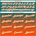 Custom Teal White-Orange 3D Pattern Design Gradient Square Shapes Performance T-Shirt