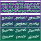 Custom Purple Kelly Green-White 3D Pattern Design Gradient Square Shapes Performance T-Shirt
