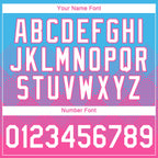 Custom Sky Blue White-Pink 3D Pattern Design Gradient Square Shapes Performance T-Shirt