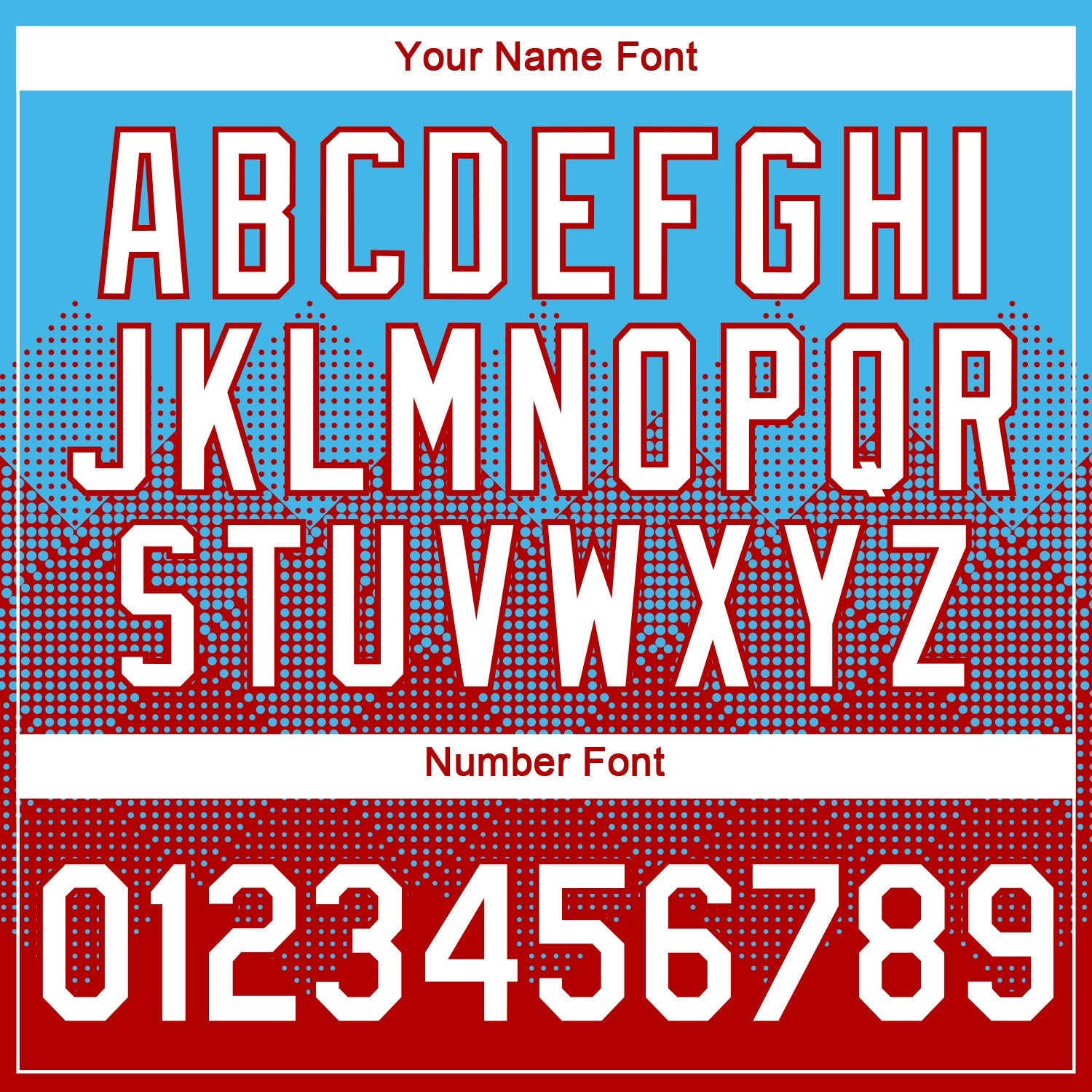 Custom Sky Blue White-Red 3D Pattern Design Gradient Square Shapes Performance T-Shirt