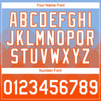 Custom Light Blue White-Orange 3D Pattern Design Gradient Square Shapes Performance T-Shirt