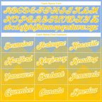 Custom Light Blue Yellow-White 3D Pattern Design Gradient Square Shapes Performance T-Shirt