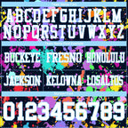 Custom Graffiti Pattern White Light Blue-Medium Purple 3D Pattern Splash Authentic Football Jersey