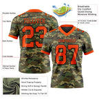Custom Camo Orange-Black 3D Pattern Salute To Service Authentic Football Jersey
