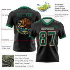Custom Black Kelly Green White-Red 3D Pattern Mexico Authentic Football Jersey