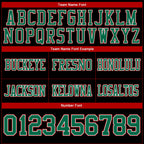 Custom Black Kelly Green White-Red 3D Pattern Mexico Authentic Football Jersey