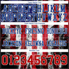 Custom Black Red Royal-White 3D Pattern American Flag Authentic Football Jersey