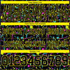 Custom Graffiti Pattern Black-Light Yellow 3D Pattern Splash Authentic Football Jersey