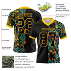 Custom Black Yellow 3D Pattern Bowling Authentic Football Jersey
