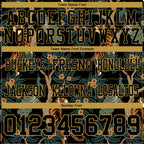 Custom Black Old Gold 3D Pattern Tiger And Peacock Authentic Football Jersey