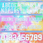 Custom Tie Dye White-Light Blue 3D Pattern Rainbow Authentic Football Jersey