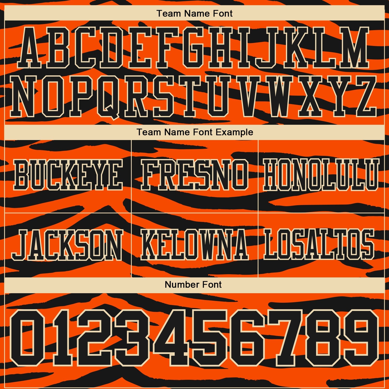 Custom Orange Black-Cream 3D Pattern Tiger Print Authentic Football Jersey