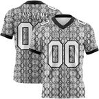 Custom White Black 3D Pattern Snakeskin Print Authentic Football Jersey