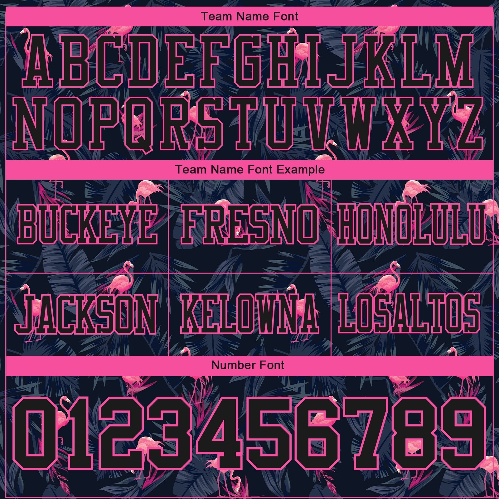 Custom Black Pink 3D Pattern Flamingo Authentic Football Jersey