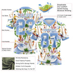 Custom White Light Blue 3D Pattern Beach Hawaii Palm Trees Authentic Football Jersey