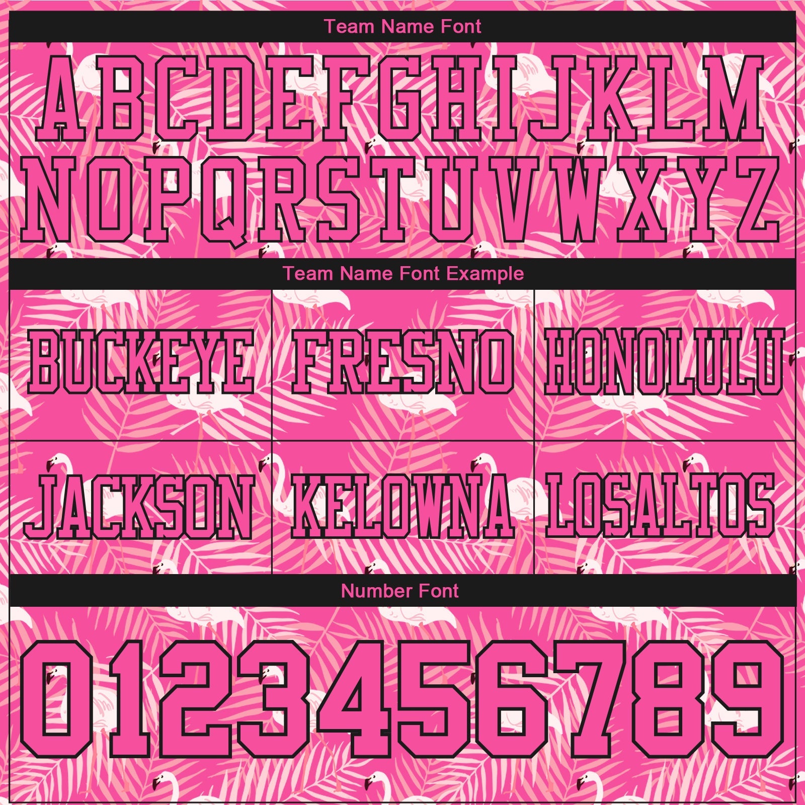 Custom Pink Black 3D Pattern Flamingo Authentic Football Jersey