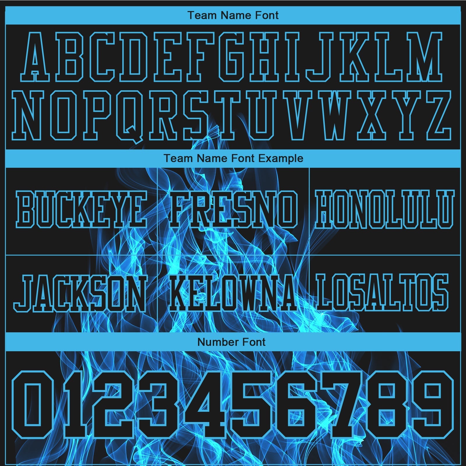 Custom Black Sky Blue 3D Pattern Flame Authentic Football Jersey