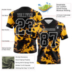 Custom Tie Dye Black-White 3D Pattern Authentic Football Jersey