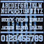 Custom Black Light Blue-White 3D Pattern American Flag Authentic Football Jersey