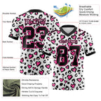 Custom White Black-Pink 3D Pattern Leopard Print Authentic Football Jersey